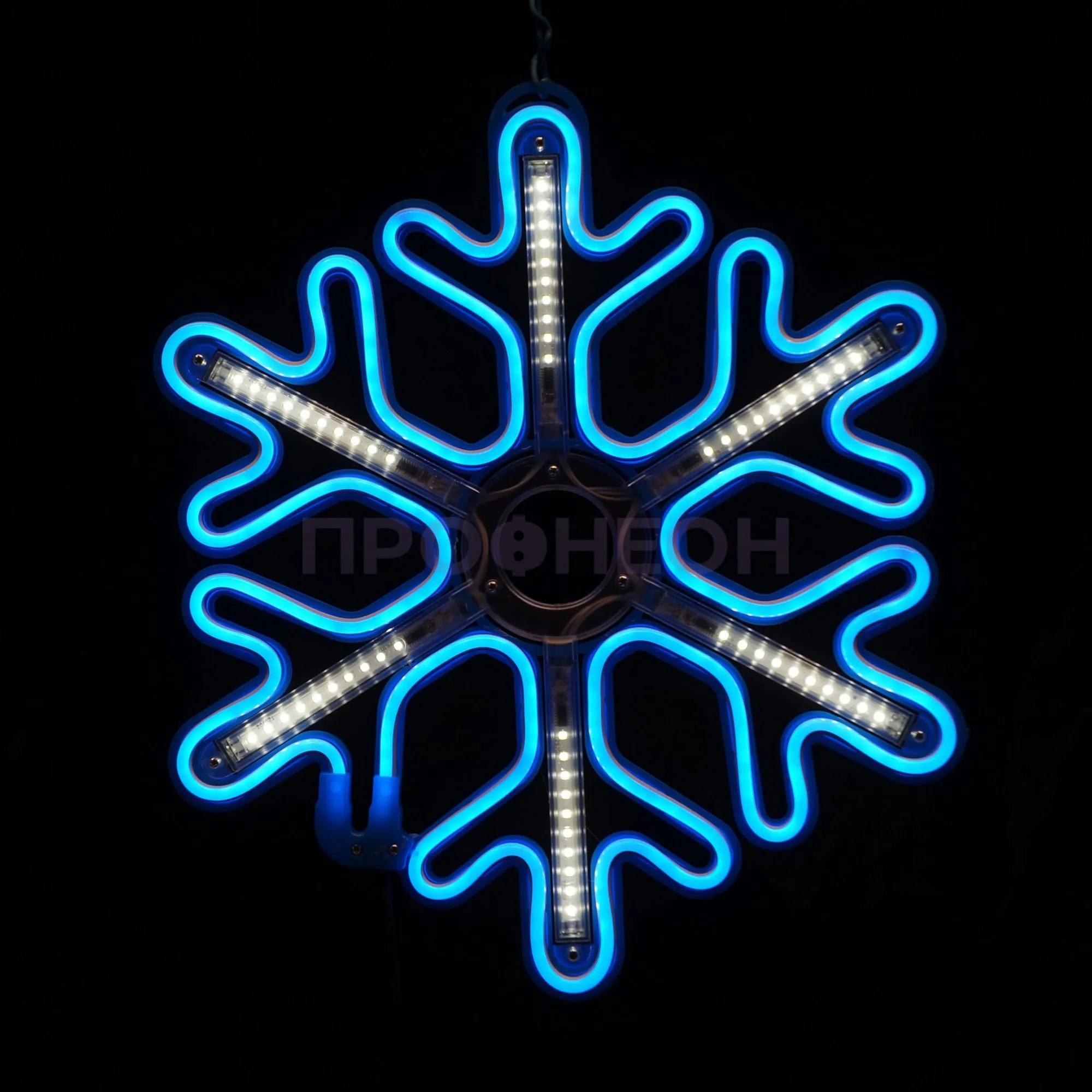 Световая фигура «Снежинка LED» 40*40 см, синяя с динамикой