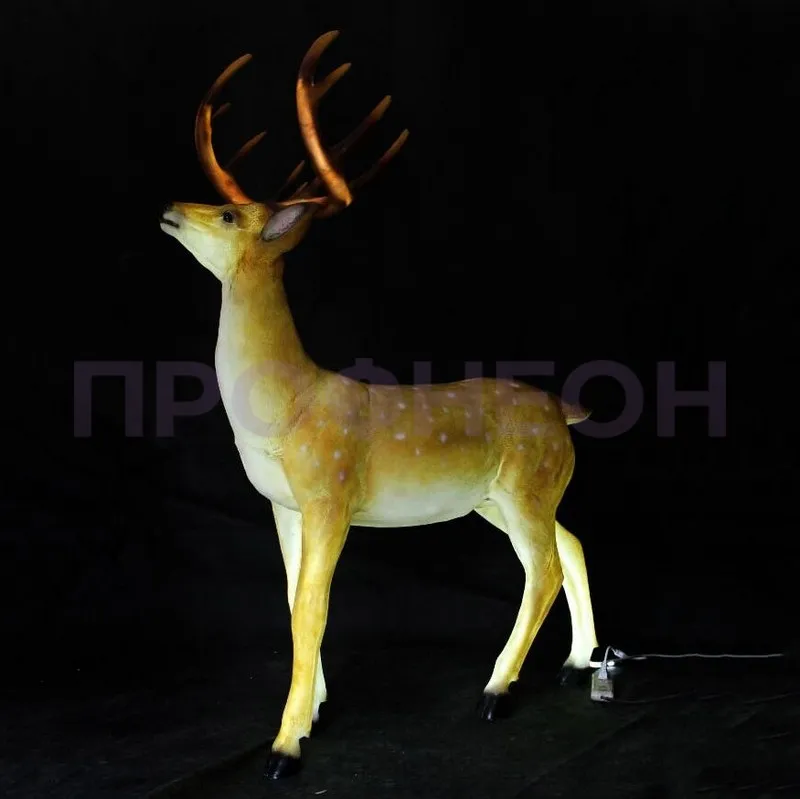 Объемная фигура из стекловолокна "Олень папа", 154*115*73 см, с трансформатором