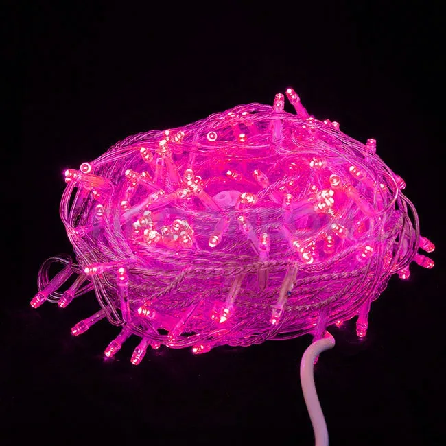 Гирлянда-нить LED Стринг Лайт, 20м, IP54, розовый