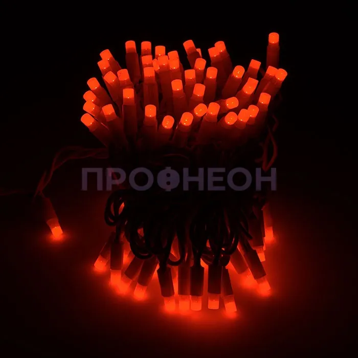 Гирлянда-нить LED Стринг Лайт, 10м, КАУЧУК, IP65, красный