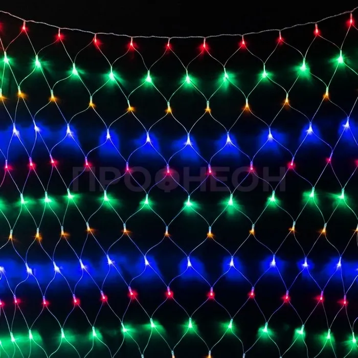 Гирлянда-сеть светодиодная (LED Нет Лайт), 2*3м, мультиколор