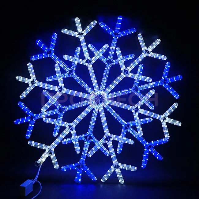 Световая фигура «Большая Снежинка LED» 90*90 см, бело-синяя