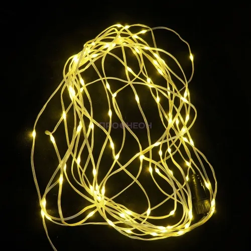 светодиоды в желтой LED гирлянде-нити