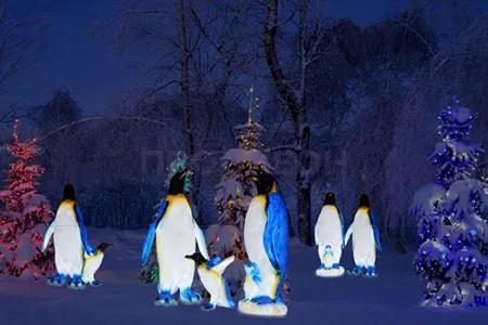 Светодиодные светящиеся фигуры пингвинов