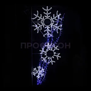 Светодиодная консоль Снежинки из дюралайта