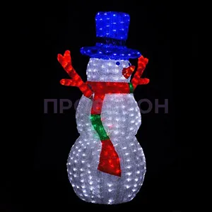 Светодиодная светящаяся фигура Снеговик