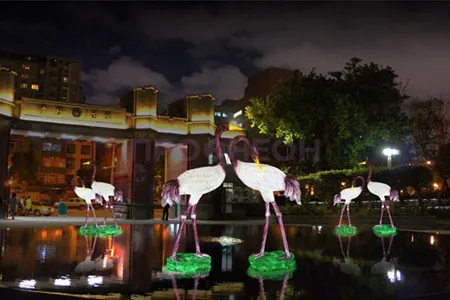 Световые фигуры журавлей из акрила