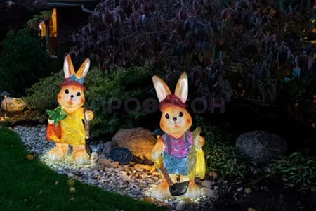 Светодиодные зайцы с морковками