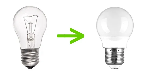 замена ламп накаливания на светодиодные