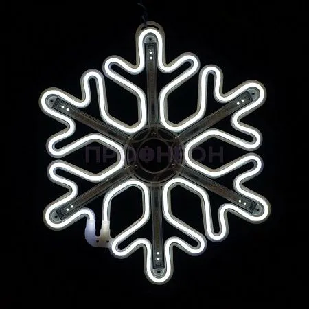 Крупный план светодиодной снежинки: белые LED-диоды, провода и крепления, динамическая подсветка