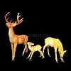Объемные световые фигуры Семья оленей №2 из стекловолокна, три фигуры в композиции