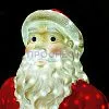 Крупный план фигуры Санта с подарками: стекловолокно, светодиодная подсветка, трансформатор