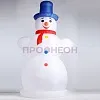 Надувная светящаяся фигура Снеговик высотой 3 метра на улице в снегу, белый цвет
