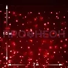 Светодиодный дождь Плей Лайт красного свечения, размер 2 на 1.5 метра, на белом фоне