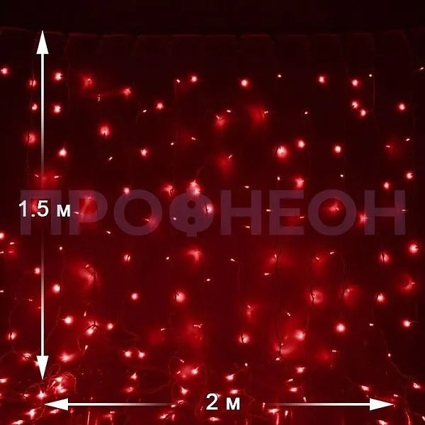 Крупный план светодиодного дождя Плей Лайт: герметичные провода и яркие красные светодиоды