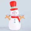 Надувная фигура Снеговика в красном цилиндре высотой 120 см на фоне зимнего пейзажа.