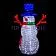 Крупный план акриловой фигуры Снеговик-лесовик: белые LED-диоды и контур