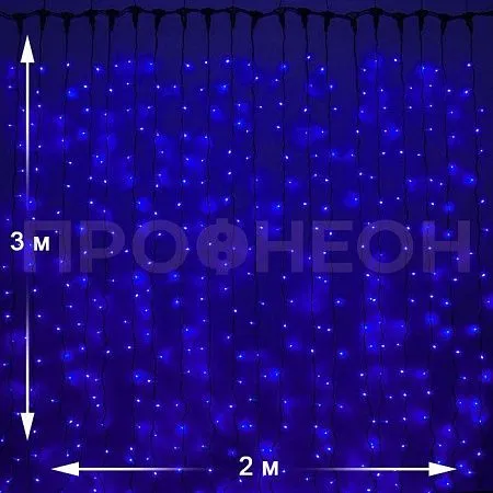 Крупный план светодиодов и влагозащищенного провода синего светодиодного дождя Плей Лайт