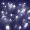 Гирлянда-бахрома светодиодная с множеством свисающих нитей, белое холодное свечение, длина 4 метра.