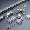 Набор соединительных коннекторов T, L, X форм для светодиодного неон флекса на белом фоне