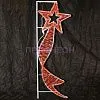 Крупный план светодиодной консоли: лента в форме звезды, красные диоды, контур из ленты и элементы крепления