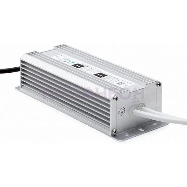 Крупный план герметичного трансформатора IP68 12V 60Вт: кабельные вводы и корпус