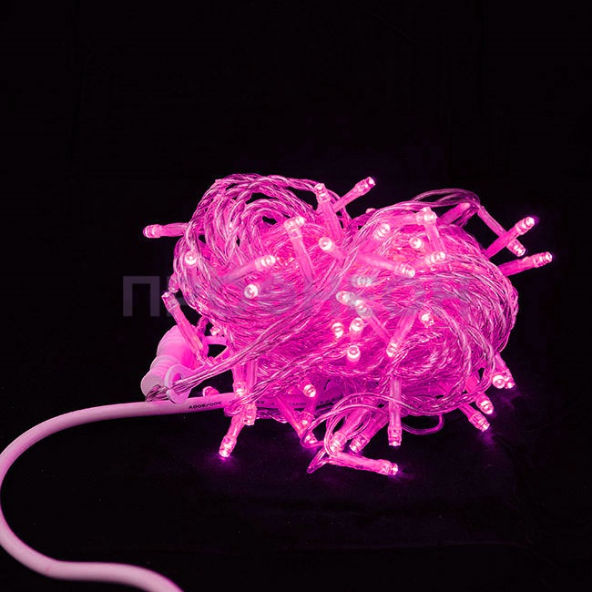 Гирлянда-нить LED Стринг Лайт, 10м, IP54, розовый