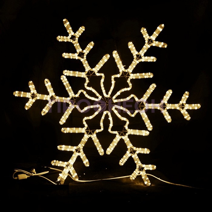 Световая фигура «Большая Снежинка LED» 95*95 см, теплый белый