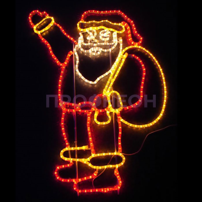Светодиодная фигура «Дед Мороз с мешком», 100*100 см
