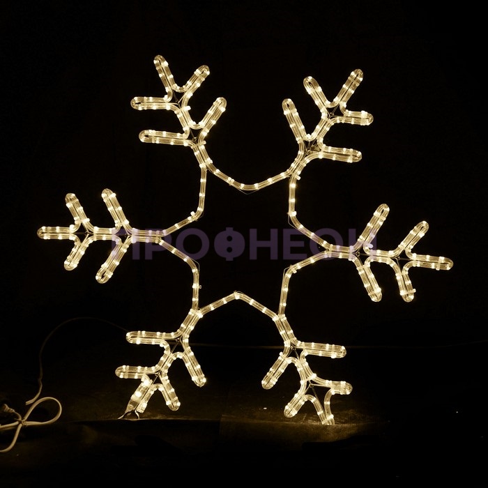 Световая фигура «Снежинка LED», 76*76 см, теплый белый