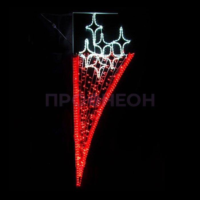 Светодиодная консоль «Звездный мотив», 200*65 см, красный