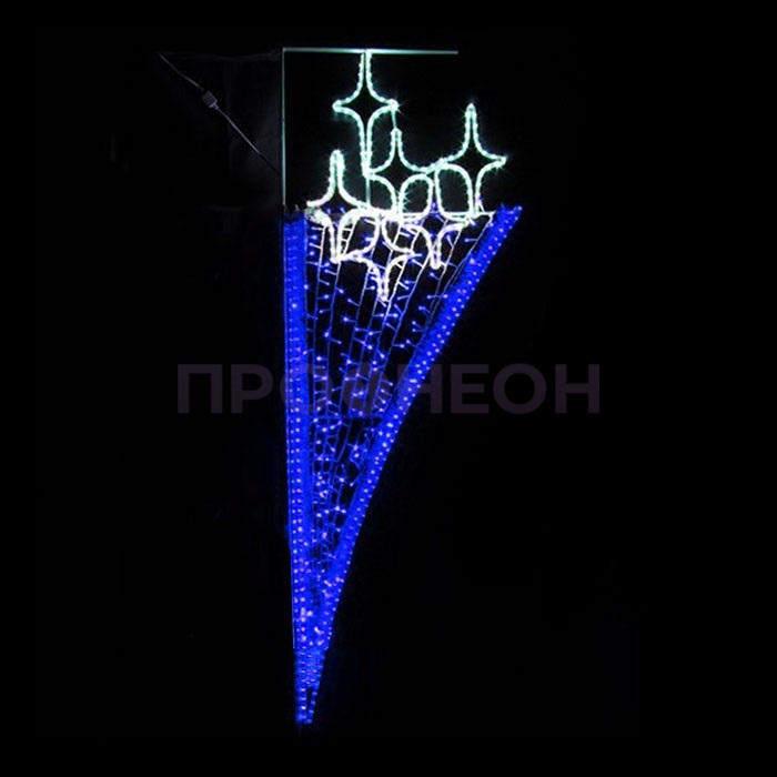 Светодиодная консоль «Звездный мотив», 200*65 см, синий