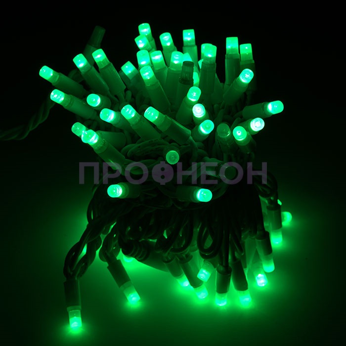 Гирлянда-нить LED Стринг Лайт, 10м, КАУЧУК, IP65, зеленый