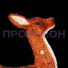 Крупный план акриловой фигуры оленя 100см: коричневые рога, светодиодные элементы и защитный кабель для улицы