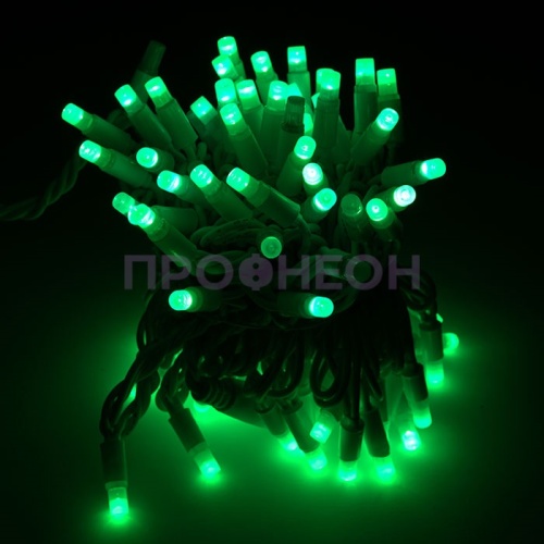 Гирлянда-нить LED Стринг Лайт, 10м, КАУЧУК, IP65, зеленый, 24В