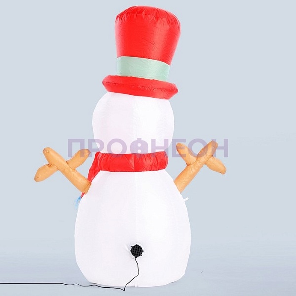 Фигура надувная «Снеговик в красном цилиндре», 120 см Фигура надувная световая «Снеговик в красном цилиндре», 120 см