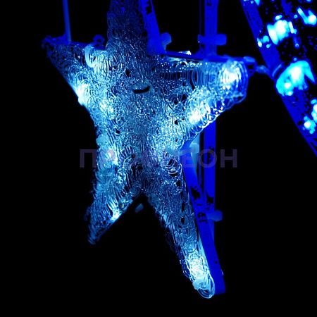 Крупный план светодиодной консоли «Звездный вираж»: белые диоды на прочной основе, влагозащита IP65