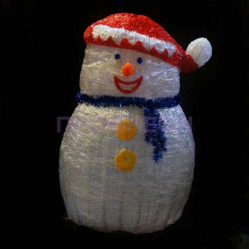 Световая фигура акриловая, «Снеговик веселый», 120 см