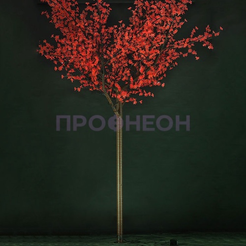  Световое дерево «Сакура», диаметр 3.0 м, высота 3.6 м, 2688 лепестков, красное, 24В