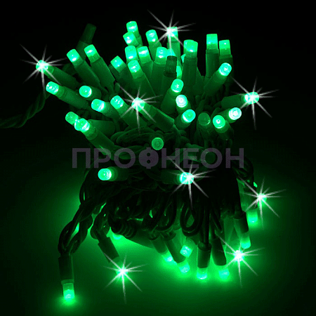 Гирлянда-нить LED Стринг Лайт 10м зеленая мерцающая IP65