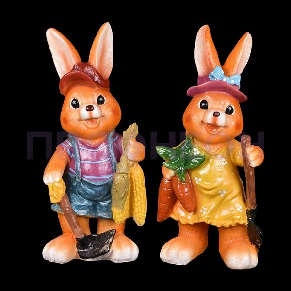 Объемная фигура из стекловолокна "Зайчик с кукурузой", 32*28*68 см, с трансформатором Световая фигура акриловая, «Снеговик с лопатой и метлой», 170 см