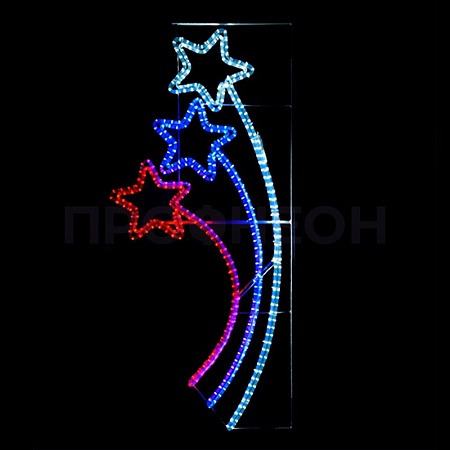 Светодиодная консоль «Триколор», 120*50 см Светодиодная консоль «Звездный мотив», 200*65 см, синий