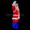 Крупный план фигуры Санта Клаус: акриловый корпус, 2080 светодиодов теплого белого свечения, влагозащита IP65