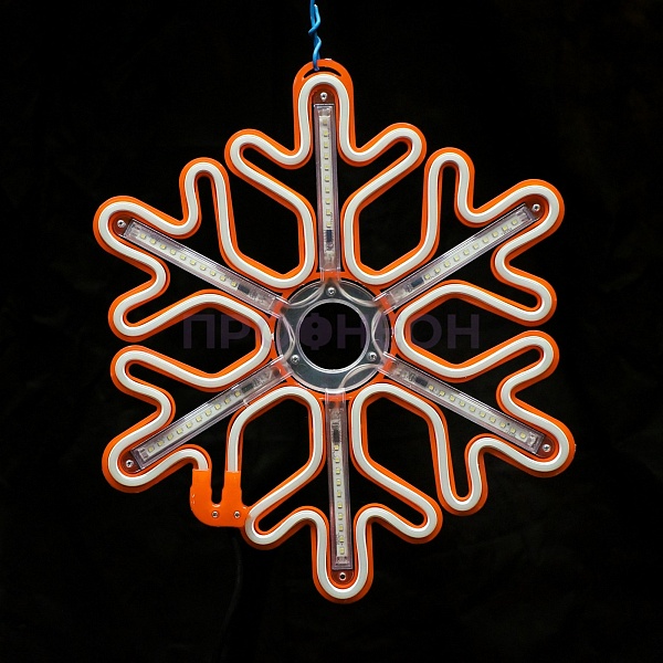 Световая фигура «Снежинка LED» 40*40 см, красная с динамикой Световая фигура «Снежинка LED» 40*40 см, белая