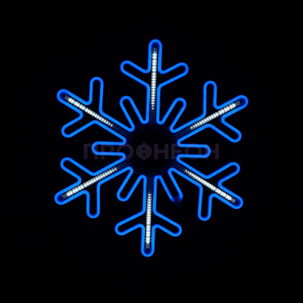 Световая фигура «Снежинка LED» 80*80 см, синяя с динамикой Световая фигура «Снежинка LED» 40*40 см, белая