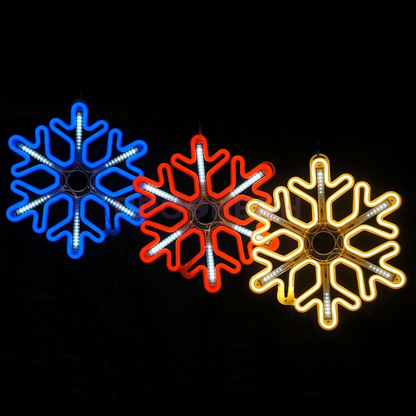 Световая фигура «Снежинка LED» 40*40 см, красная с динамикой Световая фигура «Снежинка LED» 40*40 см, белая
