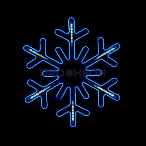 Световая фигура «Снежинка LED» 80*80 см, синяя с динамикой Световая фигура «Снежинка LED» 40*40 см, белая