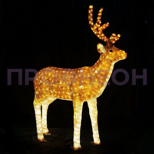 Крупный план коричневого светодиодного оленя: светодиоды, провода, гипоаллергенные материалы, 24V