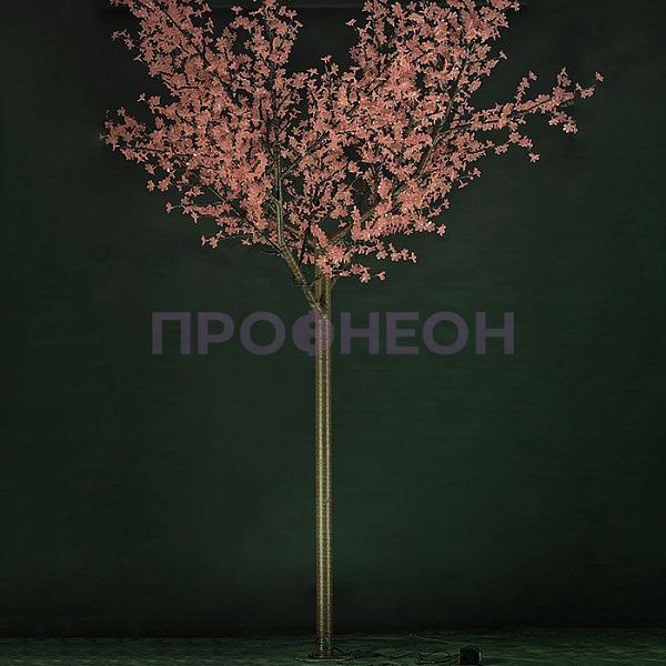 Крупный план светодиодных лепестков дерева Сакура, розовое свечение, 2688 диодов, монтаж на улице