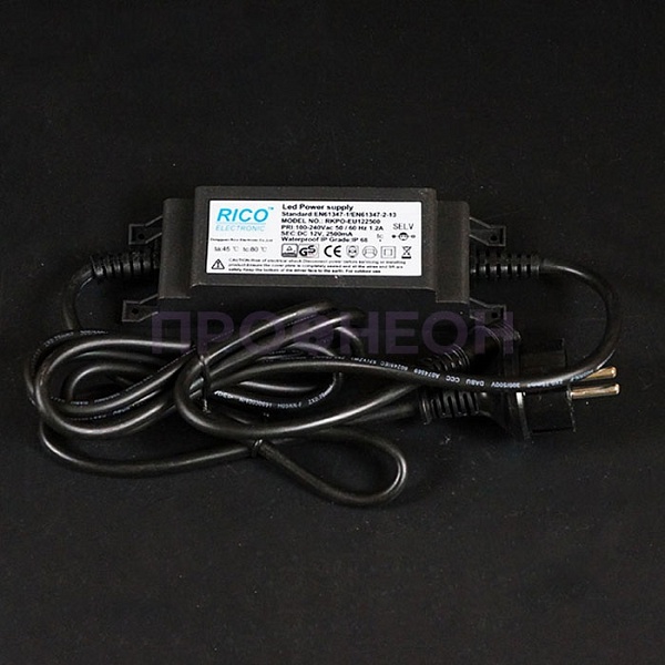 Трансформатор, 60Вт, 12В, влагостойкий Трансформатор, 60Вт, 12В, влагостойкий